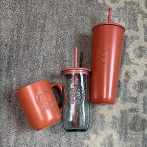 Starbucks Terracotta Mug‎ and Tumbler Set (3 cup lot)